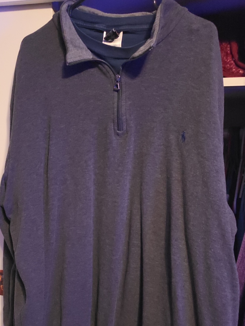 Ralph Lauren Navy Blue Heather Quarter-Zip Pullover